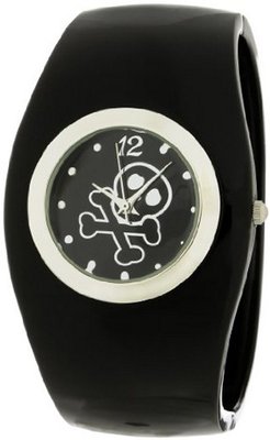 Frenzy Kids' FR288 Round Black Skull Analog Bangle