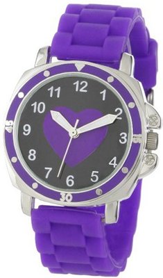 Frenzy Kids' FR302 Mood Dial Heart Analog Purple Rubber Strap