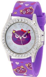 Frenzy Kids' FR808B Cat Print Purple Analog