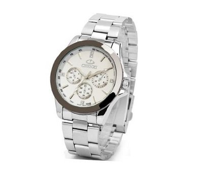 Casual series es Quartz Luminous Mechanical Stainless steel Bracelet Wrist White