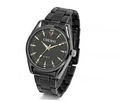 Simple design For es Quartz Mechanical Stainless steel Bracelet Luminous Wrist All Black