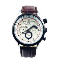 FUYATE 6 Hands Stainless Steel Allochroic Glass Hand Wind Mechanical