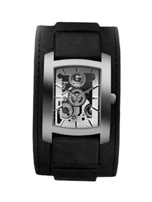G by GUESS Black Leather Gear Cuff