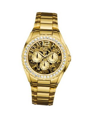 G by GUESS Gold-Tone Animal Print Glitz Sport