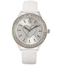 G by GUESS Heart Glitz Silver-Tone