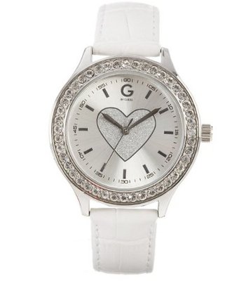 G by GUESS Heart Glitz Silver-Tone