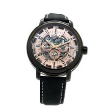 Gallucci Automatic 3 Eyes Skeleton IP Black Coating Rose Gold Dial #WT22970SK/SS-L-KRG