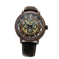Gallucci Automatic 3 Eyes Skeleton IP Brown Coating Brown Dial #WT22970SK/SS-L-BB
