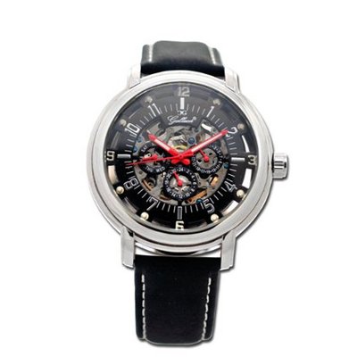Gallucci Automatic 3 Eyes Skeleton Steel Case Black Dial #WT22970SK/SS-L-PNP-K