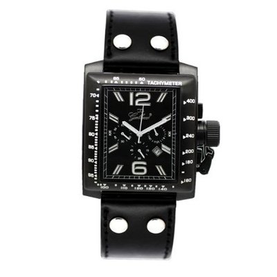 Gallucci Chronograph Quartz IP Black Case Black Dial Crown #WT22484CH/SSL-KK
