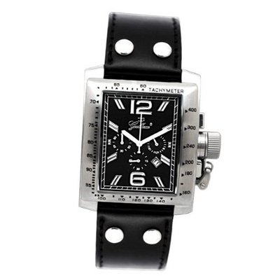 Gallucci Chronograph Quartz Steel Case Black Dial Crown #WT22484CH/SSL-PK