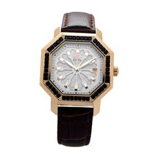 Gallucci Classic Swiss Quartz IP Rose Gold With Swarovski Crystal Case White Dial #WT23386QZS/SS-L-RGWK