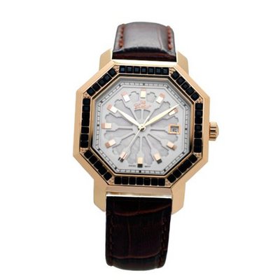 Gallucci Classic Swiss Quartz IP Rose Gold With Swarovski Crystal Case White Dial #WT23386QZS/SS-L-RGWK