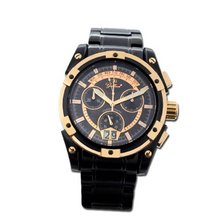 Gallucci Swiss Quartz 2 Tone Coating IP Rose Gold/Black Case #WT23317CH/SS-B-BK