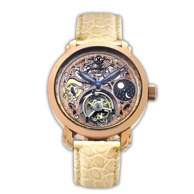 Gallucci Tourbillion 5MIC Rose Gold Case Sapphir Glass #WT22200TUSK/SS-L-RG
