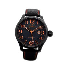 Gallucci Unisex Automatic Black/Orange Dial IP Black Coating Case #WT23115AU/SS-LK-KOR