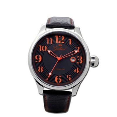 Gallucci Unisex Automatic Black/Orange Dial Silver Case #WT23115AU/SS-L-PNP-OG