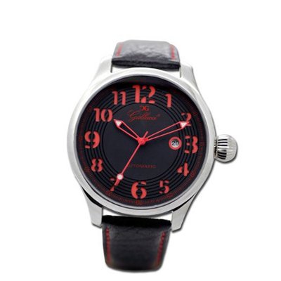 Gallucci Unisex Automatic Black/Red Dial Silver Case #WT23115AU/SS-L-PNP-RD