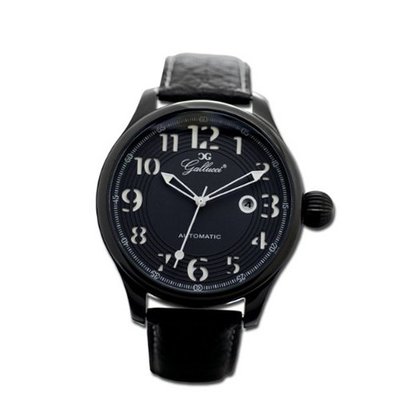 Gallucci Unisex Automatic Black/White Dial IP Black Coating Case #WT23115AU/SS-LK-KW
