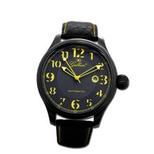 Gallucci Unisex Automatic Black/Yellow Dial IP Black Coating Case #WT23115AU/SS-LK-KYL