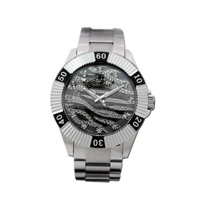 Gallucci Unisex Fashion Skeleton Automatic Aluminum Ring Black Color #WT23178SK/SS-B-BK