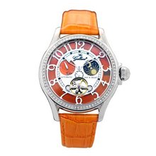 Gallucci Unisex Fashion Sun&Moon Automatic Swarovski Crystal Orange Color #WT23408AU/SS-L-OR