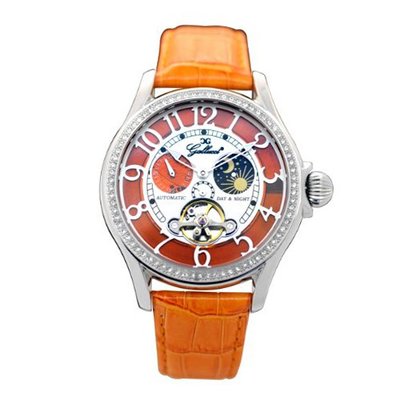 Gallucci Unisex Fashion Sun&Moon Automatic Swarovski Crystal Orange Color #WT23408AU/SS-L-OR