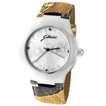 Gattinoni 102679SA13-13A Maia Stainless Steel Logo Dial Textured Leather