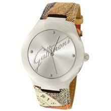 Gattinoni 102679SA13-13C Maia Stainless Steel Logo Textured Leather