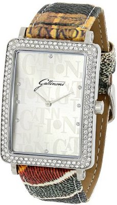 Gattinoni 202681SA13-13A Planetarium Steel Crystal Logo Textured Leather