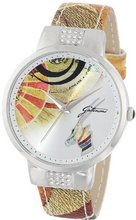 Gattinoni 202880SA13-12C Gaia Stainless Steel Planetarium Textured Leather Strap Swarovski Crystal Lugs