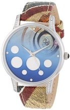 Gattinoni B0568-002 Delta Stainless Steel Planetarium Textured Leather Strap Swarovski Crystal