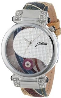 Gattinoni B0569-003 Tucana Stainless Steel Planetarium Textured Leather Strap Swarovski Crystal