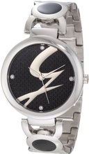 Gattinoni W0197LSSBLK Astra Stainless Steel Black Logo Dial