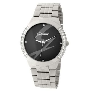 Gattinoni W0198GSSBLK Indus Stainless Steel Black Zyrcons Logo