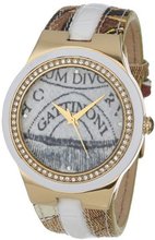 Gattinoni W0223GGTWHT01 MEISSA Gold Ion-Plated Stainless Steel Planetarium Designed Band Zircon Stones