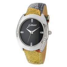 Gattinoni W0241GSTBLK Gemini Black Dial Crystal Bezel Planetarium Leather