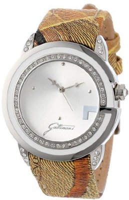 Gattinoni W0261GSTSLV ELETTRA Round Stainless Steel Planetarium Designed Band Zircon Stones