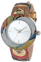 Gattinoni W0309GSTSLV Carina Round Stainless Steel Silver Sunray Dial Swarovski Crystal