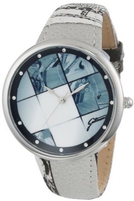 Gattinoni W0316GSWZPS Alpha Stainless Steel Planetarium Textured Leather Strap Swarovski Crystal