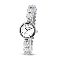 Fashion with Crystal in 18K White Gold Plated Stainless Steel (128913)