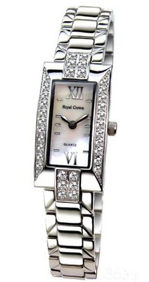 Gemorie  Fashion Rectangular Cubic Zirconia with Steel Band in Rhodium Plating (129000)