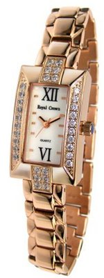 Gemorie  Fashion Rectangular Cubic Zirconia with Steel Band in Rose Gold Plating (129000-RG)