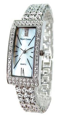 Gemorie  Fashion Rectangular with Jewelry Band in Rhodium Plating (128961)