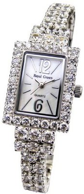 Gemorie  Fashion Rectangular with Jewelry Band in Rhodium Plating (128965)