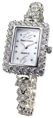 Gemorie  Fashion Rectangular with Jewelry Band in Rhodium Plating (128974)