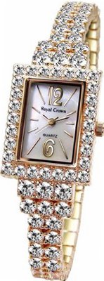 Gemorie  Fashion Rectangular with Jewelry Band in Rose Gold Plating (128965-RG)
