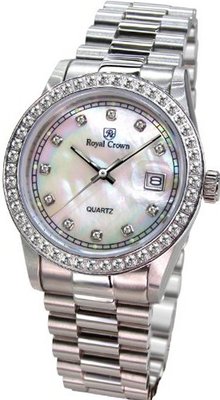 Gemorie Fashion Round Shape Canlendar with Steel Band in Rhodium Plating (129016)