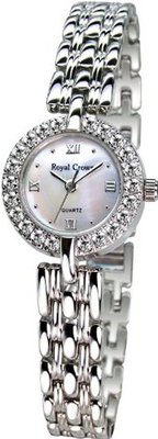 Gemorie  Fashion Round Shape Cubic Zirconia with Steel Band in Rhodium Plating (129001)