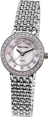 Gemorie  Fashion Round Shape Cubic Zirconia with Steel Band in Rhodium Plating (129006)